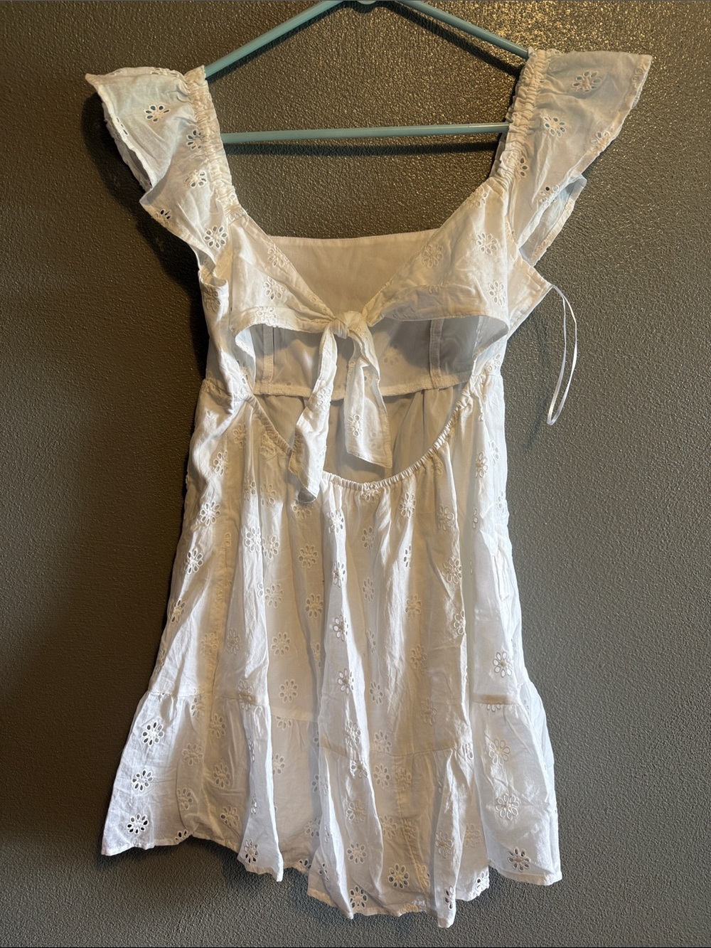 Women’s White Eyelet Sundress - Picture 2 of 3